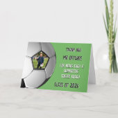 サッカーコーチへの感謝を伝える2枚の写真入りカード カード (正面)