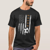 サッカーコーチアメリカ国旗デザインサッカートレーナーC Tシャツ (正面)
