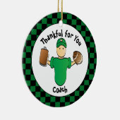 サッカーコーチカおもしろいートゥーンサンキューギフト セラミックオーナメント (右)