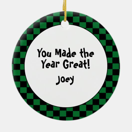 サッカーコーチカおもしろいートゥーンサンキューギフト セラミックオーナメント (裏面)