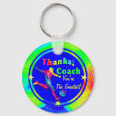 サッカーコーチキーチェーンありがとう キーホルダー (正面)