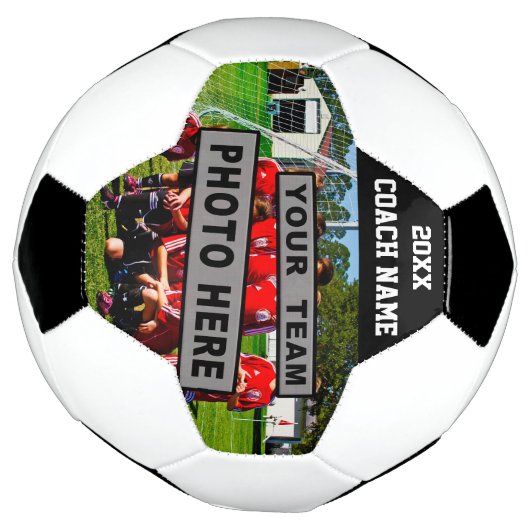 サッカーコーチギフトチーム写真とコーチ名 サッカーボール (回転)