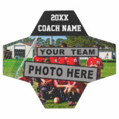 サッカーコーチギフトチーム写真とコーチ名 サッカーボール (フラット)