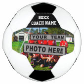 サッカーコーチギフトチーム写真とコーチ名 サッカーボール (正面)
