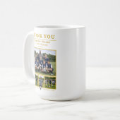 サッカーコーチコラージュチーム4枚の写真 ありがとう コーヒーマグカップ (正面左)