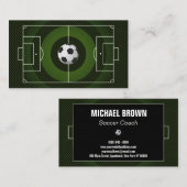 サッカーコーチサッカートレーナーブラック 名刺 (正面/裏面)