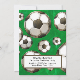 サッカーコーチサプライズ誕生日パーティー 招待状
