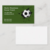 サッカーコーチシンプルカッコいいサッカーボールテーマ 名刺 (正面/裏面)