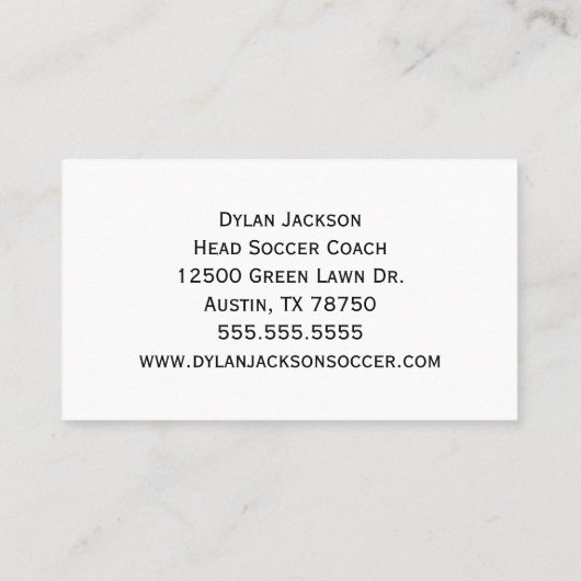 サッカーコーチスポーツスタジアム写真 名刺 (裏面)