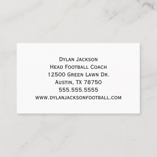 サッカーコーチスポーツスタジアム写真 名刺 (裏面)