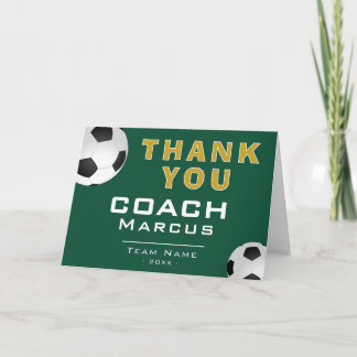 サッカーコーチチームの写真 サンキューカード