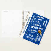 サッカーコーチチームパーソナライズされたブルーとホワイト プランナー手帳 (ディスプレー)