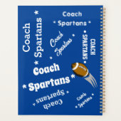 サッカーコーチチームパーソナライズされたブルーとホワイト プランナー手帳 (裏面)