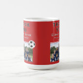 サッカーコーチチーム写真 コーヒーマグカップ (中央)