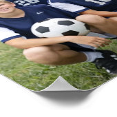 サッカーコーチチーム写真 ポスター (角)