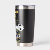 サッカーコーチチーム写真 保温保冷タンブラー (左面)