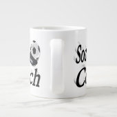 サッカーコーチハーフ文字 ジャンボコーヒーマグカップ (裏面)
