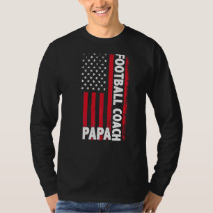 サッカーコーチパパアメリカ国旗の父の日 Tシャツ