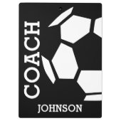 サッカーコーチパーソナライズされたトレンディーモダンスタイリッシュ クリップボード (裏面)