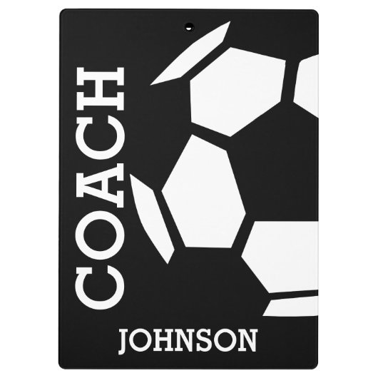 サッカーコーチパーソナライズされたトレンディーモダンスタイリッシュ クリップボード (裏面)