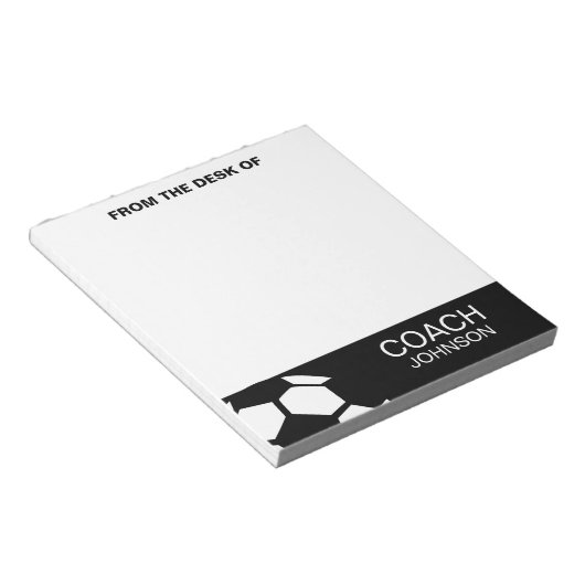 サッカーコーチパーソナライズされたトレンディーモダンスタイリッシュ ノートパッド (アングル)