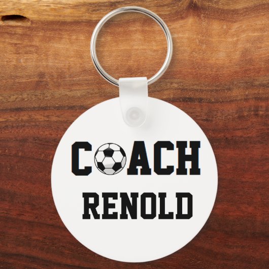 サッカーコーチパーソナライズされた キーホルダー (正面)