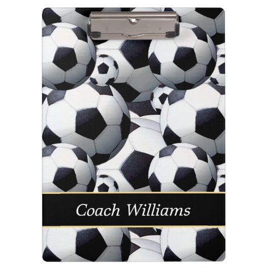 サッカーコーチパーソナライズされた クリップボード (正面)