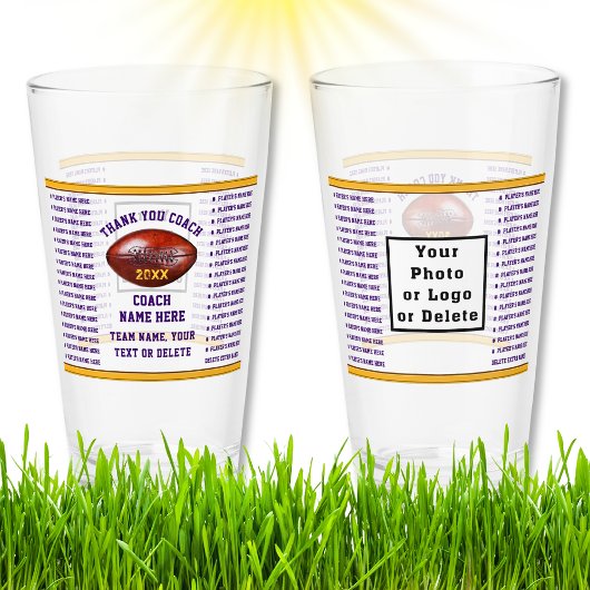 サッカーコーチプレゼント、64プレイヤー名または削除 タンブラーグラス