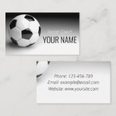 サッカーコーチプレーヤーインストラクタースタイリッシュ白黒 名刺 (正面/裏面)