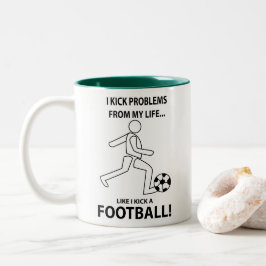 サッカーコーチプレーヤーサッカーサッカー ツートーンマグカップ