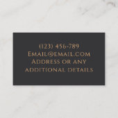 サッカーコーチプレーヤーチームモダン金ゴールドブラックスポーツ 名刺 (裏面)