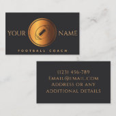 サッカーコーチプレーヤーチームモダン金ゴールドブラックスポーツ 名刺 (正面/裏面)