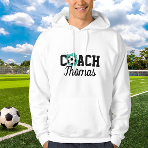 サッカーコーチプレーヤーボール絵を描スプラッシュネームスポーツ パーカ