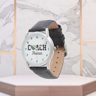 サッカーコーチプロフェッショナル名&ハートボールカッコいい 腕時計