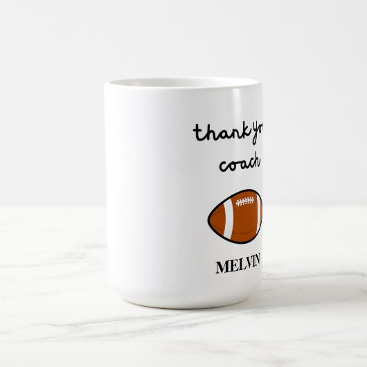 サッカーコーチマグ、スポーツコーチへのギフトありがとう コーヒーマグカップ (中央)