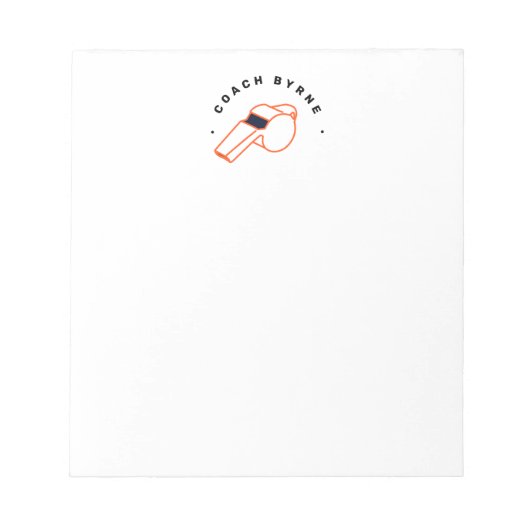 サッカーコーチレフェリー笛 ノートパッド (正面)