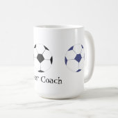 サッカーコーチ – サッカーカラフルボール3個 コーヒーマグカップ (正面右)