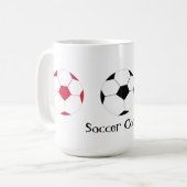 サッカーコーチ – サッカーカラフルボール3個 コーヒーマグカップ (正面左)