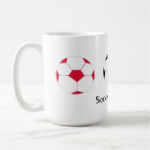 サッカーコーチ – サッカーカラフルボール3個 コーヒーマグカップ (左)
