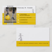 サッカーコーチ |スポーツ用品イエロー 名刺 (正面/裏面)