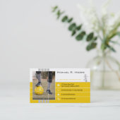 サッカーコーチ |スポーツ用品イエロー 名刺 (スタンド正面)