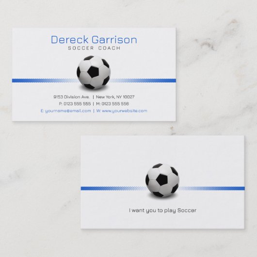 サッカーコーチ |プロフェッショナルスポーツ 名刺 (正面/裏面)