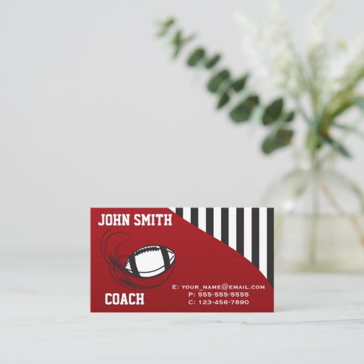 サッカーコーチ 名刺 (スタンド正面)