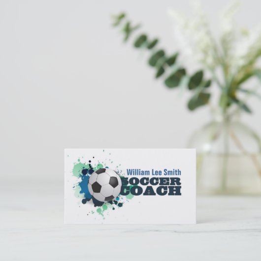サッカーコーチ 名刺 (スタンド正面)