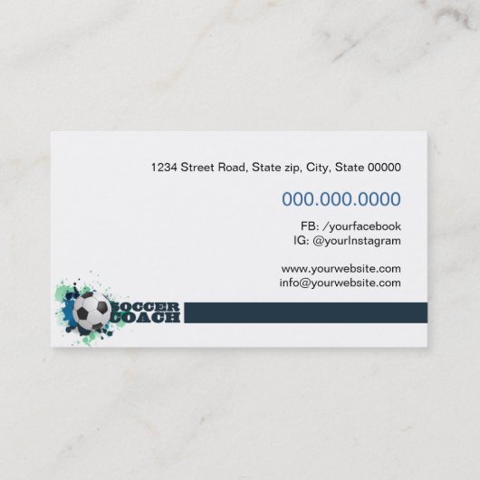サッカーコーチ 名刺 (裏面)