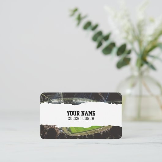 サッカーコーチ 名刺 (スタンド正面)