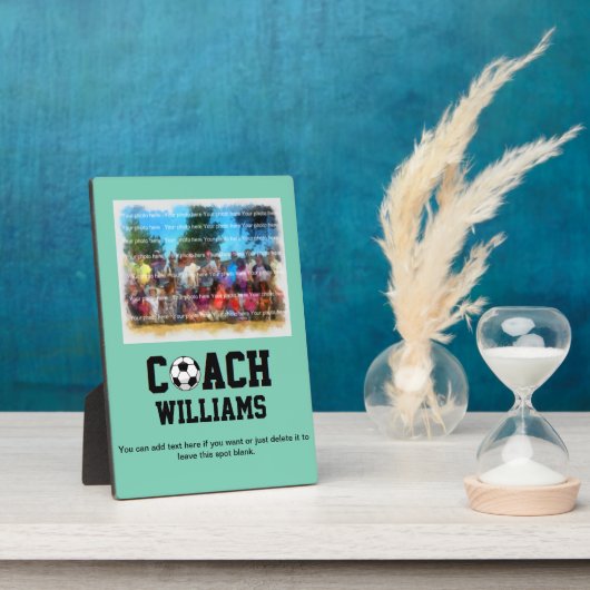 サッカーコーパーソナライズされたチ フォトプラーク (側面)