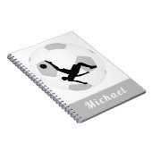 サッカーゴーリーのキーパー,白黒の選手の名前 ノートブック (右側)