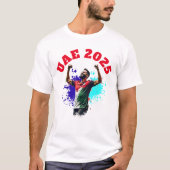 サッカーゴールお祝いアラブ首長国連邦国旗2025 Tシャツ (正面)