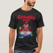 サッカーゴールお祝いクロアチア国旗2025 Tシャツ (正面)
